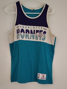 Mitchell & Ness Charlotte Hornets Teal and Purple Kids Tank